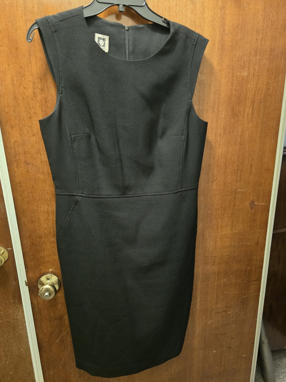 Anne Klein Black Sleeveless Sheath Midi Dress